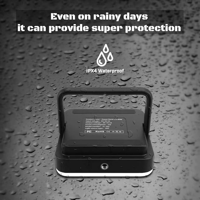 LED Portable Camping Lantern with 4 Lighting Modes, Tent Light for Vendor Booths, IPX4 Waterproof Camping Light, for Power Outages, Emergencies, Outdoors, Car Repairs