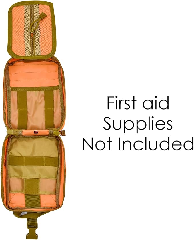 Gogoku First Aid Pouch 1000D Nylon Tactical Molle Tear Away Medical Pouch Empty Utility Pouch for Outdoor Activities Medical Supplies Camping Hiking Travel,Bag Only