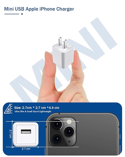 [Apple MFi Certified],iPhone Charger Cube 2Pack Lightning Cable Cord with USB Wall Charger Apple Charging Travel Plug Adapter for iPhone 14 Pro Max/14 Pro/14/13 Mini/12/11/XS/XR/X/8/7/SE,iPad,AirPods