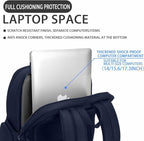 Multi-Functional Travel Laptop Backpack, Water-Resistant Large Capacity Bookbag for Work, College, and Weekend Trips