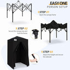 EAGLE PEAK Flex Ultra Compact 4x4 Pop-up Canopy, Sun Shelter, Changing Room, Portable Privacy Canopy Cabana for Pool, Fashion Photoshoots, or Camping, Black