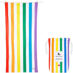 Dock & Bay Beach Towel - Quick Dry, Sand Free - Compact, Lightweight - 100% Recycled - Includes Bag - Rainbow Shores - Set of 6 - Extra Large (200x90cm, 78x35)