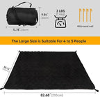 Northroad Waterproof Camping Blanket with Sherpa Lining, Large Windproof Outdoor Blanket for Cold Weather, Light Weight and Warm for Picnic, Stadium, Dog, Concert, 55"x82" (Black, 1PCS)