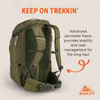 Kelty | Redwing Traveler Backpacks, Travel Pack for Adventure Travel | Burnt Olive & Black