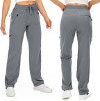 Womens Hiking Pants Quick Dry UPF 50 Lightweight Travel Golf Cargo Safari Pants Zipper Pockets