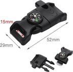 5/8 Inch Compass Flint Scraper Fire Starter Whistle Buckle Paracord Bracelet Outdoor Camping Emergency Survival Travel Kits