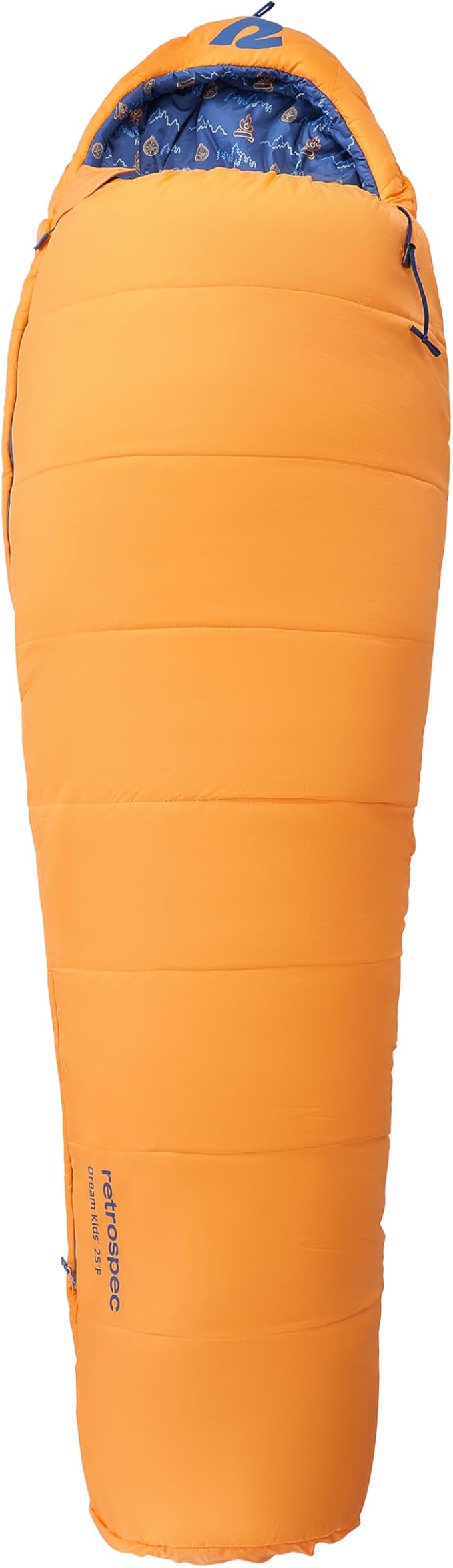 Retrospec Dream 25 Kids Mummy Sleeping Bag for Camping - Insulated, Water-Resistant, Lightweight