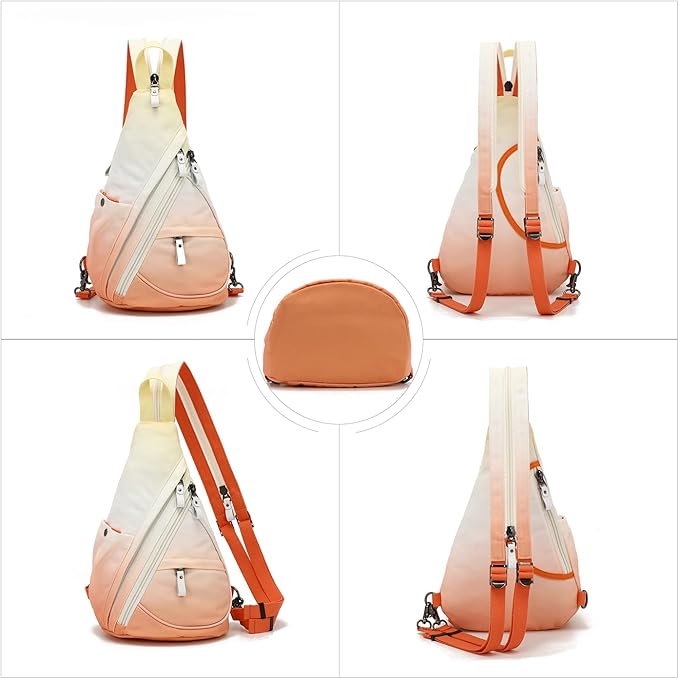 KL928 Canvas Sling Bag - Small Crossbody Backpack Shoulder Casual Daypack Rucksack for Men Women