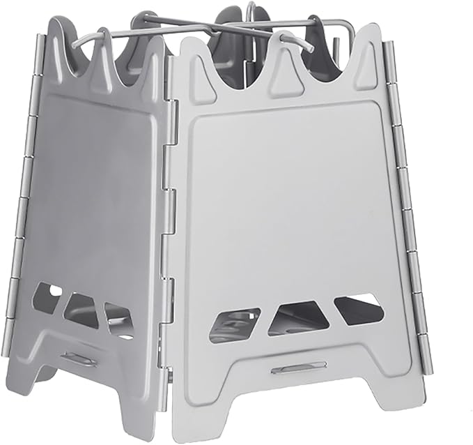 Titanium Wood Stove New Upgrade - Foldable Multi-Fuel Alcohol Stove Ultra-light and compact stove, quicker to install, no splicing required, suitable for backpacking, camping and survival