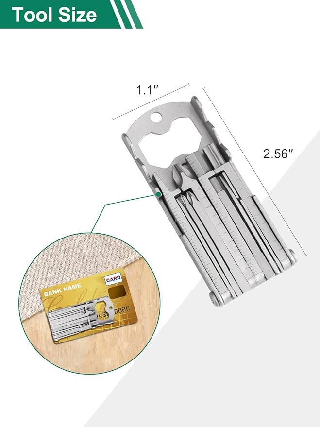17-in-1 Mini Multitool Screwdriver Set, Precision Stainless Steel EDC Pocket Toolkit with Compact Precision Bit Set & Bottle Opener for Outdoor, Hiking, Camping and Survival