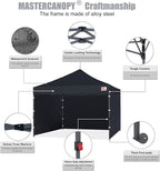 MASTERCANOPY Heavy Duty Pop-up Canopy Tent with Sidewalls (10x10,Black)
