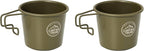 2pcs Stainless Steel Camping Sierra Cup 350ml, Olive-green
