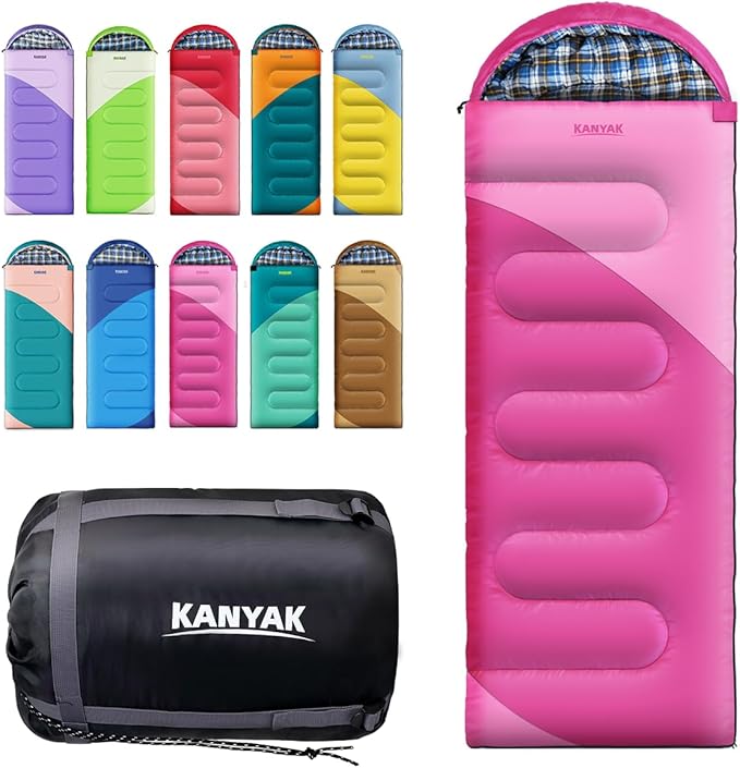 Camping Sleeping Bag, 32℉ Sleeping Bags for Adults Kids Teens Cold Weather Warm Sleeping Bag Winter for 3-4 Season Camping, Camping Gear Equipment, Traveling, and Outdoors