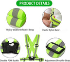 Running Reflective Vest Gear 3 Pack, Adjustable Safety Vest High Visible Reflective Belt Straps Night Walking Vest