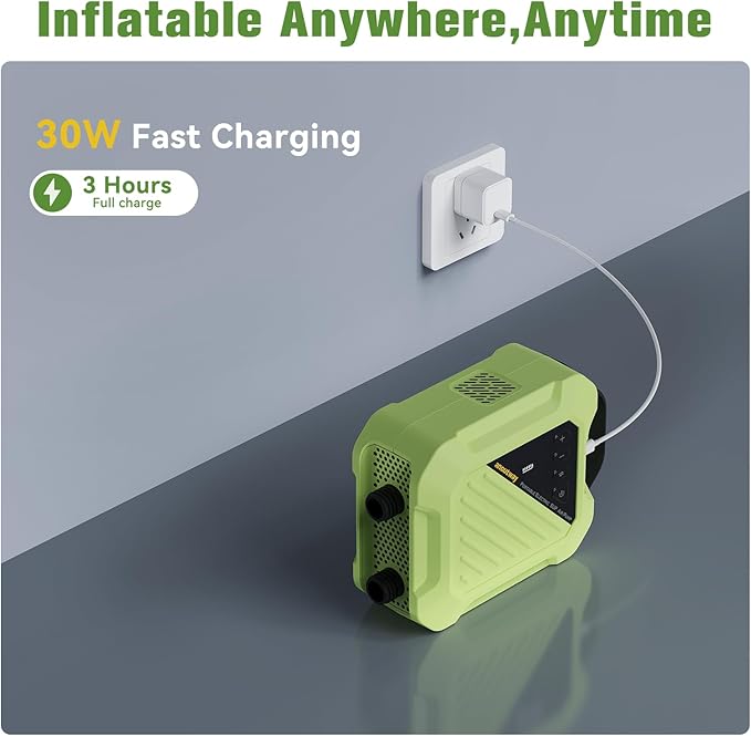 20PSI High Pressure Smart SUP Air Pump, 2025 New Rechargeable Battery-Powered, Intelligent Dual Stage Inflation & Deflation,Auto-Off for Stand Up Paddle Boards,Surfing Kite, Tent