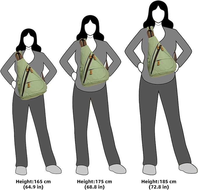 KL928 Canvas Sling Bag - Small Crossbody Backpack Shoulder Casual Daypack Rucksack for Men Women(Large Version)