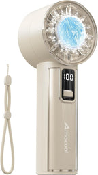 AMACOOL Handheld Fan with Ice Cooler, Mini Portable Fan Rechargeable, 18Hrs Cooling, 0-100 Adjustable Speed, Small Yet Powerful, Personal Hand Fans for Travel, Beach, Outdoor, Makeup, Gifts for Women