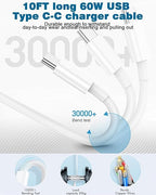 10FT Apple iPhone 17 16 Charger,2Pack Extra Long 10Foot Type C Cable Cord 20W USBC Charger Travel Plug Super Quick Charging for iPhone 17 Air/17 Pro/17 Pro Max/16e/16 Pro/16 Pro Max/15/15 Pro Max/iPad