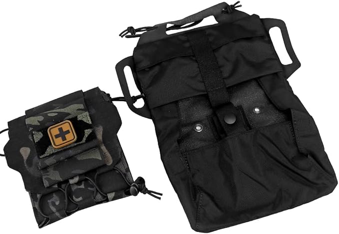 SABADO Rapid/Quick Deploy First Aid Kit Pack Tactical IFAK Pouch Two-Piece System Med Roll Carrier Hypalon Handle Outdoor Sport Hunting Bag