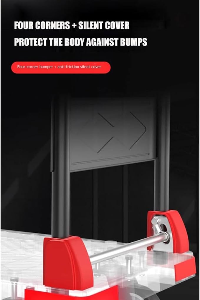 Foldable Hand Truck, Platform Cart, Flatbed Trolley with Swivel Wheels, Moving Cart for Office Use, Portable Utili n