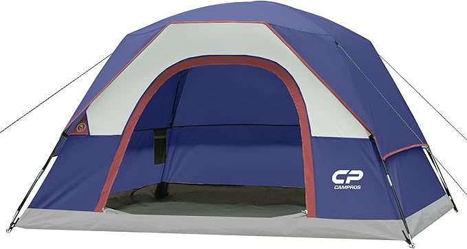 CAMPROS CP Tents for Camping 4 Person Tent Waterproof Windproof Double Layer Camping Tent, Easy Setup Dome Tent with Large Mesh Windows & Wider Door for Outdoor Camping & Hiking