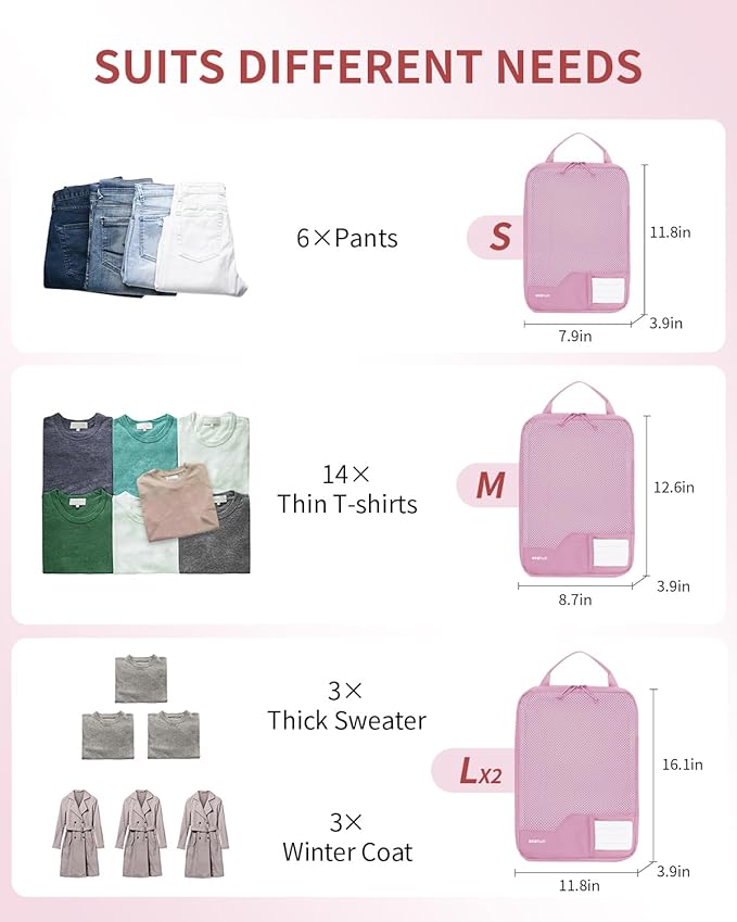 ECOHUB 4 Set /6 Set Packing Cubes for Travel Durable Suitcase Organizer Bags Set with Personalized Tag Various Sizes Travel Essentials Traveling Accessories for Luggage Machine Washable