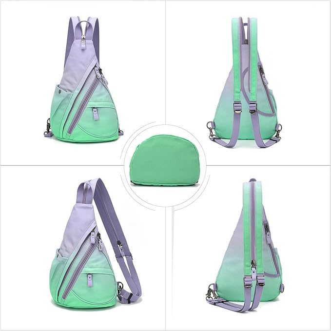 KL928 Canvas Sling Bag - Small Crossbody Backpack Shoulder Casual Daypack Rucksack for Men Women