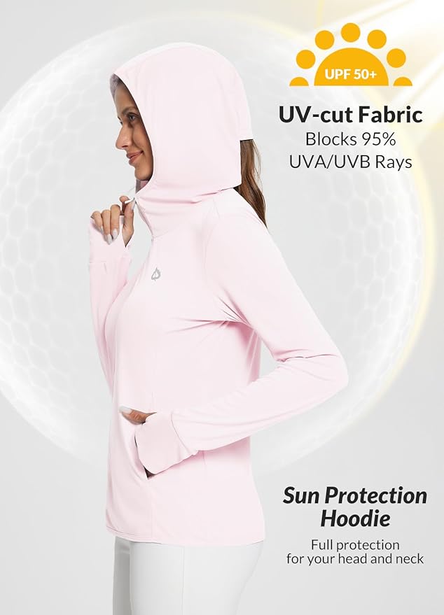 baleaf Women's Sun Protection Jacket Hoodie Clothing Lightweight Long Sleeve Sun Cover Up Shirt