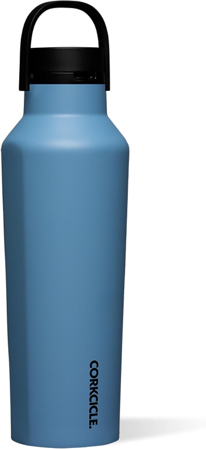 Corkcicle Sport Canteen - Keeps Drinks Cold 25 Hours - Stainless Steel Water Bottle - Triple-Insulated - Spill-Proof - Summer Drinkware Gift - Keeps Drinks Ice Cold - 20 oz - River