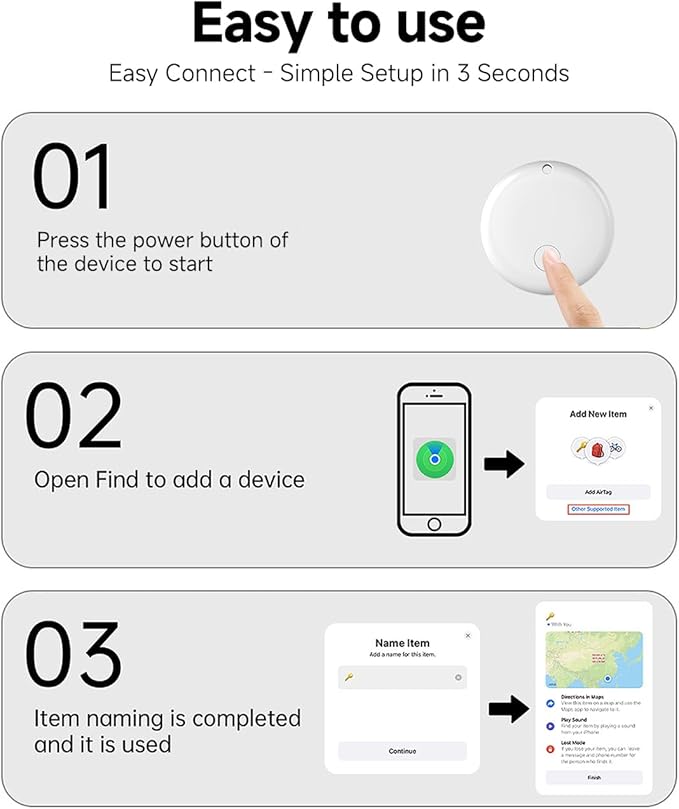 JTD Air Tracker Tags 5 Pack for Find My, 2026 Upgraded with IP68 Waterproof Item Finder with Left-Behind Alert, 5 Colors for Keys, Luggage, Backpack, Wallet. iOS Only.