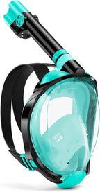 W WSTOO Full Face Snorkel Mask Adults,Suitable for Beginners Dry Top Snorkeling Gear,Can Your Mouth or Nose to Breathe,180 Degrees Panoramic View,Anti-Fog Anti-Leak,Summer Travel and Vacationing Gifts