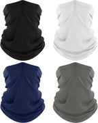 4 Pack Neck Gaiter, Cooling Breathable Face Mask UV Protection Scarf Hiking Bandana for Men/Women