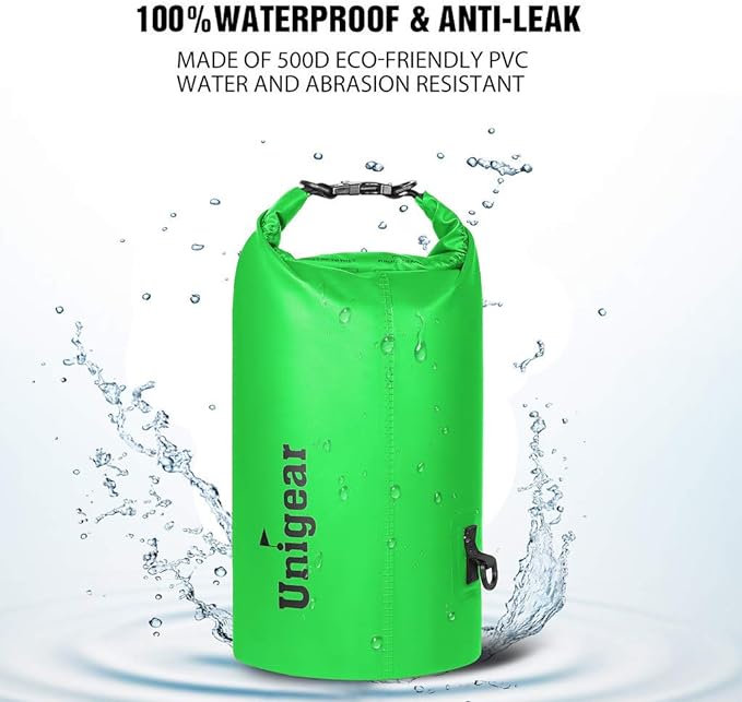 Unigear Dry Bag Waterproof, 2L/5L/10L/20L/30L/40L Floating and Lightweight Bags for Kayaking, Boating, Fishing, Swimming and Camping with Waterproof Phone Case