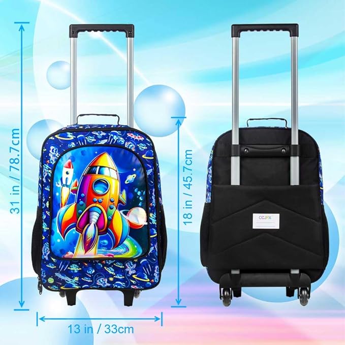KLFVB Kids Luggage for Boys Girls, Cute Rolling Wheels Suitcase for Toddler, Children Travel Carry on Suitcase