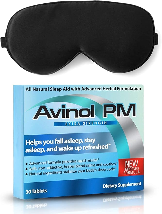 Extra Strength and Dream Elements Sleep Mask | All-in-One Natural Sleep Aid (30 ct) - 100% Pure Mulberry Silk Eye Mask (with Foam Ear Plugs & Anti Snoring Nose Clip) (2 Items)