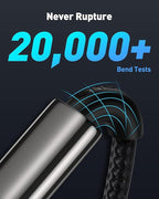 Baseus USB C Cable, 100W PD 5A QC 4.0 Fast Charging USB C to USB C Cable, Zinc Alloy Nylon Braided USB Type C Charger Cable for iPhone 17 16 Pro Plus Pro Max, MacBook, iPad Pro, Samsung S23/S22 (10ft)