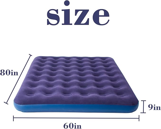 Queen Size Air Mattress Inflatable Bed for Camping and Home,Blow Up Mattress Sleeping Pad