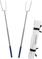 32" Heavy Duty Hot Dog Roasting Sticks for Campfire, Smores Sticks for Fire Pit Long, Marshmallows Skewers (2 Pack)