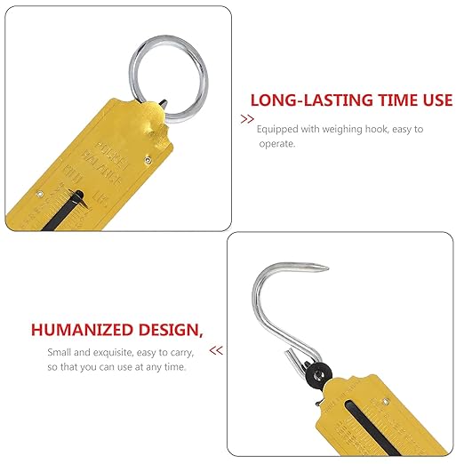 ABOOFAN 2pcs Portable Mechanical Hanging Scale 50kg High Accuracy Vertical Spring Hook Scale with Tray Handheld Food and Luggage Weighing Tool for Outdoor and Produce