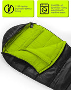Bessport Mummy Sleeping Bag | 15-45 ℉ Extreme 3-4 Season Sleeping Bag for Adults Cold Weather– Warm and Washable, for Hiking Traveling & Outdoor Activities