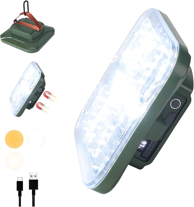 Rechargeable Camping Lantern 18000mAh Tent Light with USB Charging, Digital Display, Ultra Bright LED, Anti-Glare, IP63 Rainproof, Portable Flashlight for Outdoor & Emergency Use