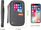defway Passport Holder Travel Wallet - Family Passport Holder of 4, RFID Blocking Passport Wallet for Men Women, Travel Essentials for Flying, GREY