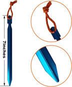 12 Pack Tent Stakes, 7075 Ground Metal Camping Aluminum Tent Pegs, Lightweight Tent Stakes Heavy Duty Spikes Camping Accessories