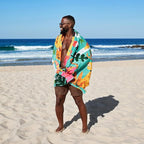 Dock & Bay Beach Towel - Quick Dry, Sand Free - Compact, Lightweight - 100% Recycled - Includes Bag - Wild Things - Large (160x90cm, 63x35)