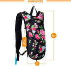 Vibe Festival Gear Hydration Pack Backpack with 2L Water Bladder for Women, Men, Teens, Kids - Hydropack Hydro Sports, Outdoor, Running, Camping, Hiking, Festivals, Raves