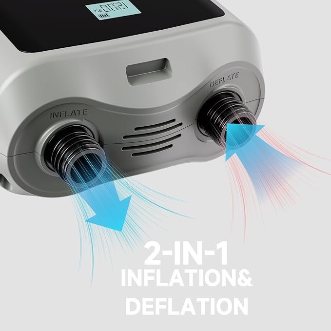 Paddle Board Pump, SUP Electric Air Pump, Deflation Function, Auto-Off, 12V DC Car Connector for Inflatable Stand Up Paddle Board, Kayaks, Boats, Inflators, Paddleboards