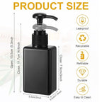 Domensi 6 Pcs 100ml /3.4 oz Pump Bottle Mini Travel Bottles Small Dispenser Containers Plastic Pump Lotion Dispenser Empty Square Travel Size Containers Toiletries (Whole Black)