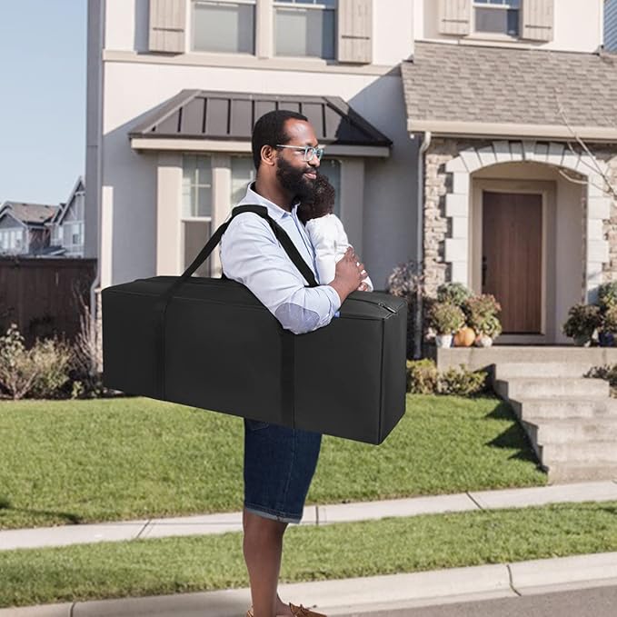 COOLBEBE 42" Sports Duffle Bag - 150L Extra Large Travel Duffel Luggage Bag with Upgrade Zipper, Sturdy & Water Resistant, Black