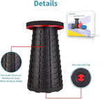 Boreeman Upgraded Folding Stool Lightweight Yet More Sturdy with Load Capacity 400lbs Portable Collapsible Stool for Camping Fishing Hiking BBQ (Red)