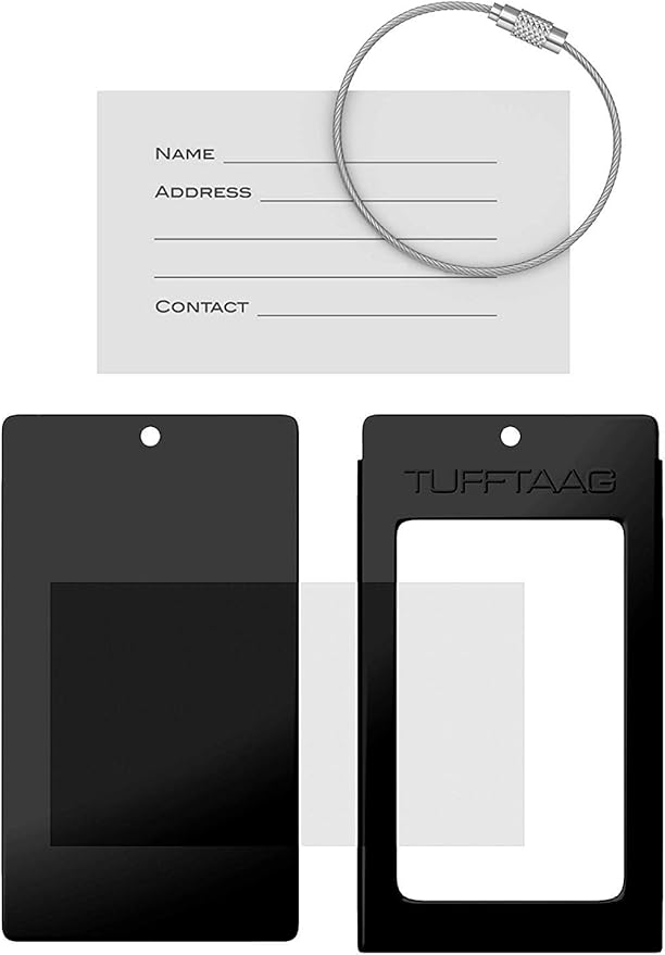 Luggage Tags Business Card Holder by TUFFTAAG - Durable Travel ID Bag Tag in Multiple Color Options, Perfect for Suitcases, Backpacks, and Carry-Ons, Easy Identification, Secure and Stylish